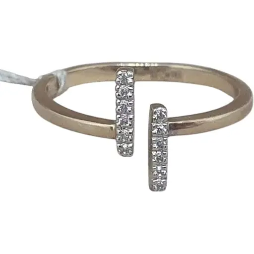 Золотое незамкнутое кольцо Харьковская ювелирная фабрика с фианитами. 700148-Рр.евро 16