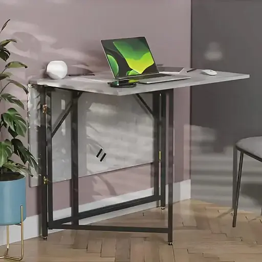 Стіл трансформер книжка Вуді Ferrum-decor 75x130x90 Чорний метал ДСП Бетон 16 мм (FRD-106743)