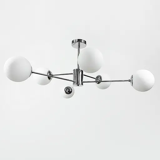 Стельова срібна люстра Right Selection на 6 плафонів Арт. CD 111 6 CH Line F - фото 1