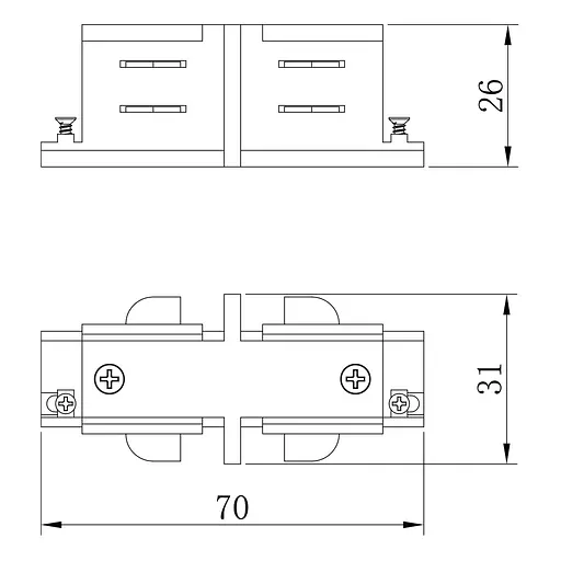 Соединитель прямой Ardero LD1300 для трехфазного шинопровода черный - фото 2