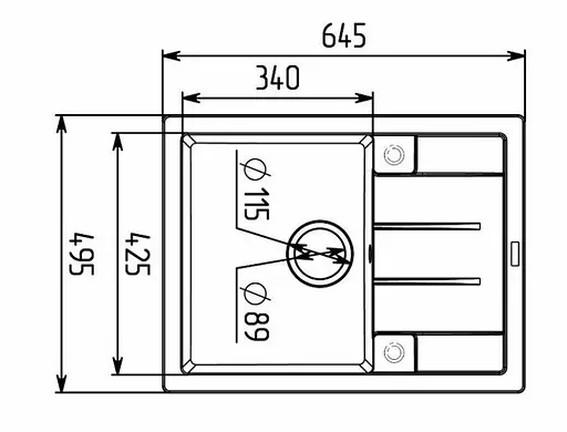 Кухонная мойка Platinum 6550 INTENSO серый муссон (SP000025111) - фото 4