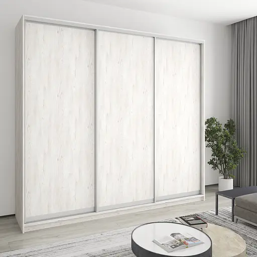 Шкаф-купе трехдверный MebelStar Комбо AL 3ДСП 260x60x240 см Аляска серый (MBS-2096)