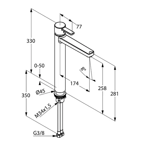 Смеситель для умывальника Kludi Zenta 382570575 - фото 2