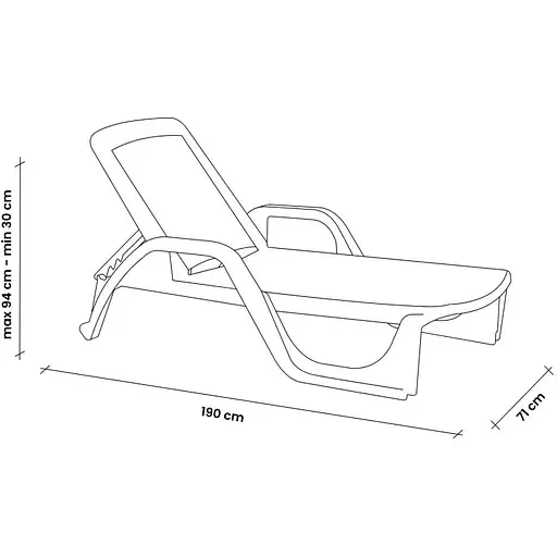 Шезлонг пластиковий Bica Zanzibar, білий - фото 7