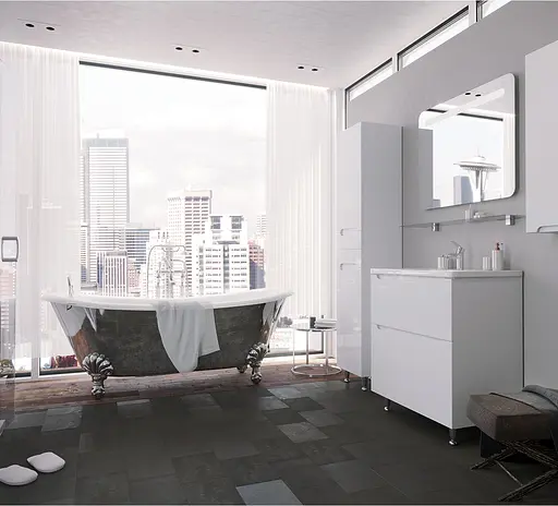 Пенал напольный Sanwerk "Эра" 35 белый MV0000410 левый, Белый - фото 3