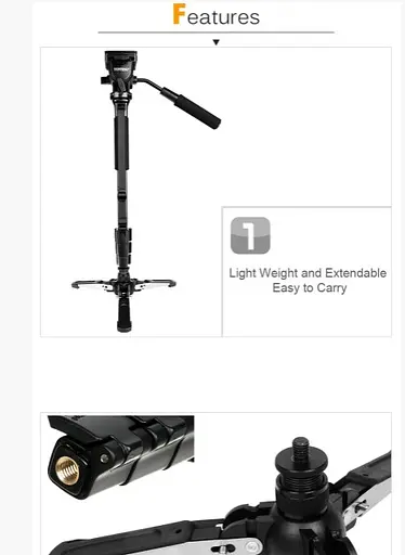 Профессиональный компактный монопод Yunteng VCT-288 (Оригинал) - фото 6