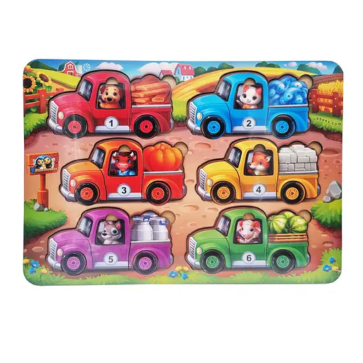 Развивающая игра с карточками "Животные на грузовиках (лето) Ubumblebees (ПСД216) PSD216 - фото 1