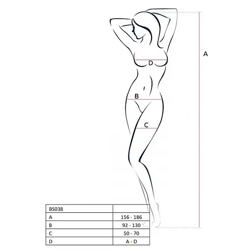 Бодістокінг Passion BS038 комбінезон імітація панчохи та пояси S/M/L white - фото 4