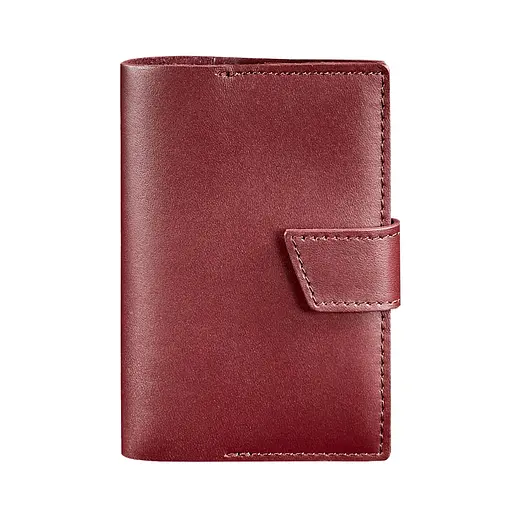 Шкіряна обкладинка для паспорта 4.0 бордова - фото 7