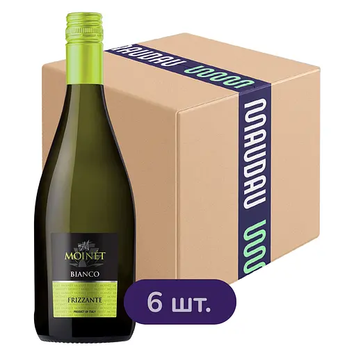 Вино полуигристое Moinet Bianco Frizzante белое полусухое 0.75 л х 6 шт.