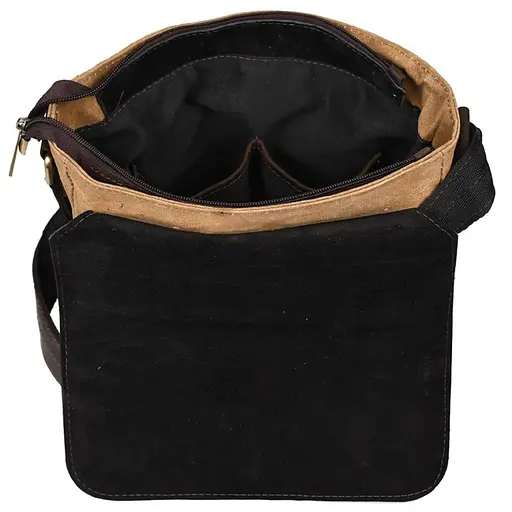 Сумка-меседжер через плече чоловіча, водостійкий канвас та шкіра. TARWA 25х25х11 см sum0028368 - фото 2