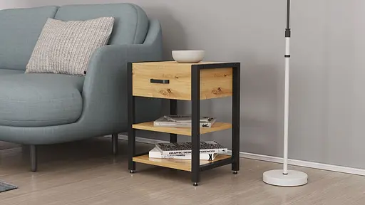 Тумба универсальная Ferrum-decor Вивьен 1/2 50x41x40 черный ДСП Дуб Артизан 16мм (FRD-104123) - фото 7