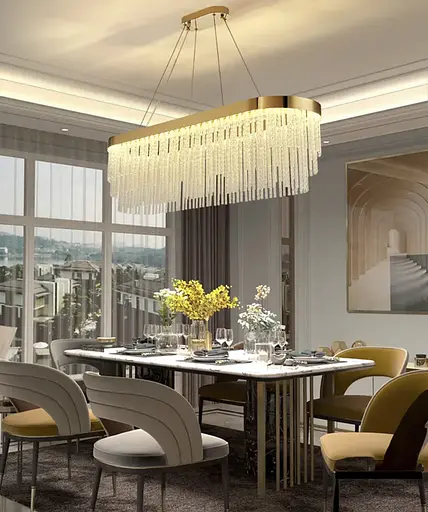 Видовжена розкішна дизайнерська люстра | Арт. M 221 L | Line F - фото 1