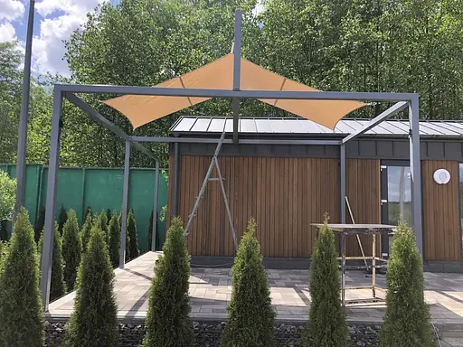 Тент навіс затіняючий квадратний 5х5м Оксфорд (Бежевий) - фото 8