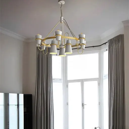 Дизайнерський світильник з унікальним дворівневим каркасом Line.F AP 052/9 WT - фото 1