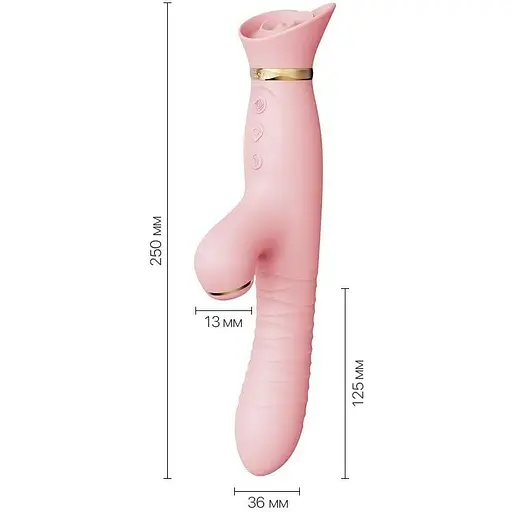 Пульсатор-вибратор с вакуумной стимуляцией клитора Zalo Rose Thruster Strawberry Pink - фото 2