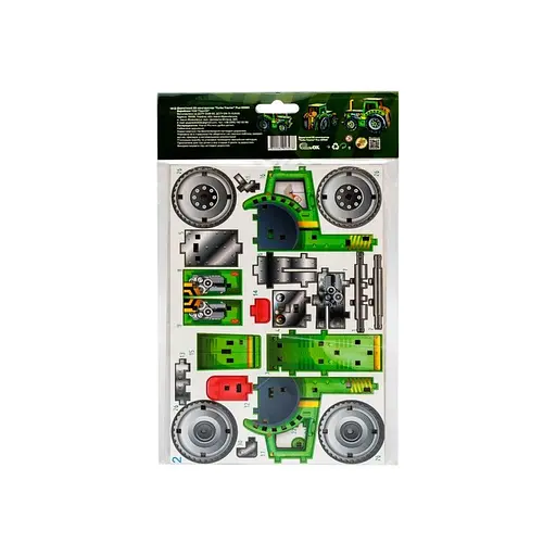 Детский деревянный 3D конструктор Турбо трактор PuzzleOk Puz-00960 71 деталь - фото 2