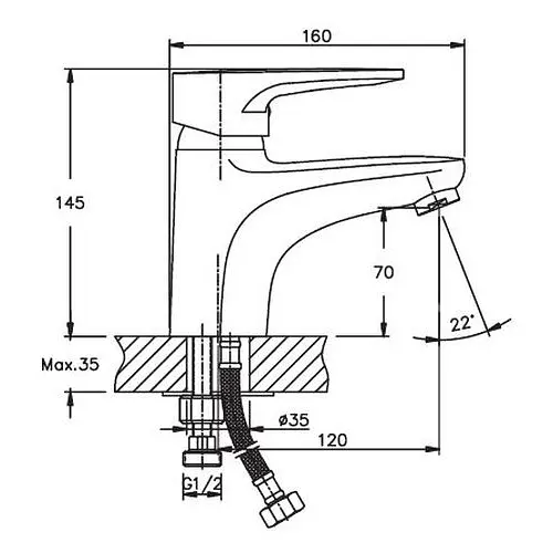 Змішувач для умивальника з виходом для гігієнічної лійки Haiba OPUS 001 (HB0682) - фото 2