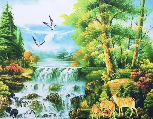 Алмазна мозаїка Водоспад 30×40 см 60759 - фото 1