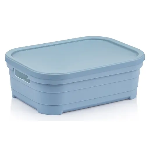 Корзина Idea Home Pyramid с крышкой 8.2 л 36x24x12.5 см голубая (00642 Blue)