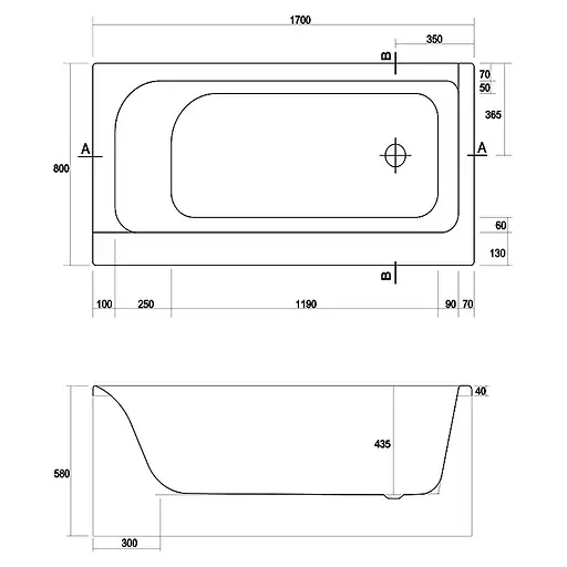 Ванна акрилова Cersant Smart 170x80 R - фото 2