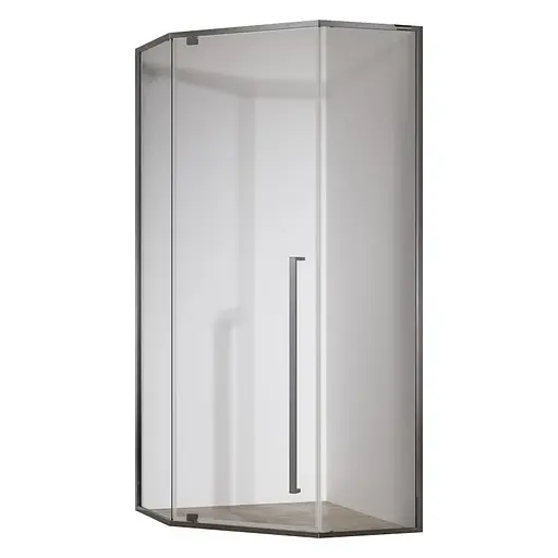 Душевая кабина без поддона Koer SR SC06-90x90x200-TR-07 прозрачное стекло Easy Clean 8 мм, графит KR5366, Универсальная, прозрачная, графит - фото 1