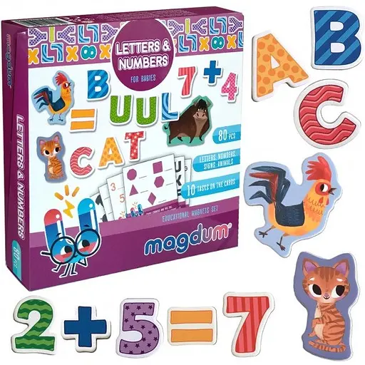 Набор магнитов Magdum "Буквы и цифры" ML4031-09 EN - фото 1