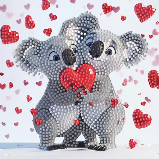 Алмазная мозаика Влюбленные коалы ZAV1818-1, 18х18 см