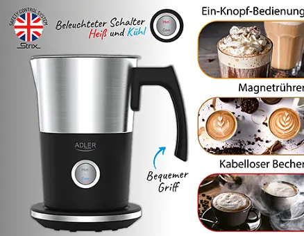 Спінювач молока - підігрів Adler AD 4497 - фото 8