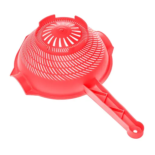 Дуршлаг пластиковый с ручкой 36х22.5 см, Kitchette Красный 84633 - фото 2