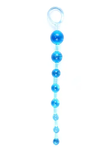 Анальний ланцюжок Jelly Anal 10 Beads Clear 29 см (блакитний)