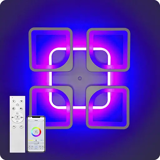 Люстра світлодіодна 517 Light 3color з пультом 96Вт Білий (01721) - фото 12