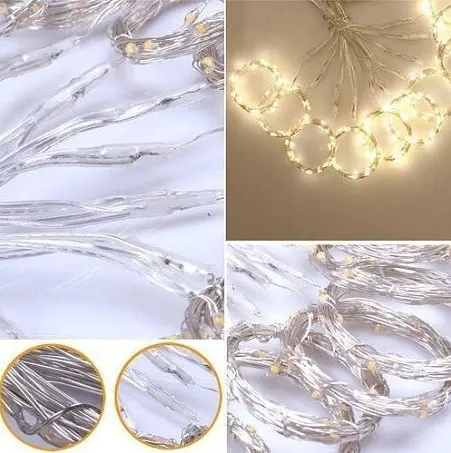 Гирлянда леска штора Лучи Росы 3х2м Led 220В Белый свет - фото 3