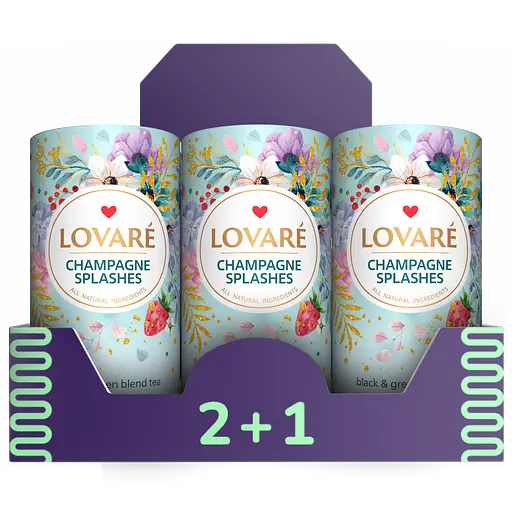 Чай чорний із зеленим Lovare Бризки шампанського 240 г (3 шт. х 80 г)