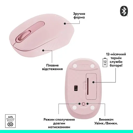 Миша Logitech M196 Bluetooth Rose (910-007461) - фото 4