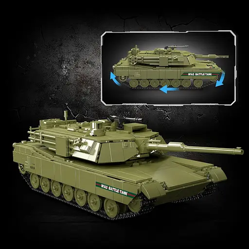 Конструктор танк на радіокеруванні Mould King танк MIA2 Main Battle Tank   для дорослих та дітей військова техніка 1168 деталей - фото 3