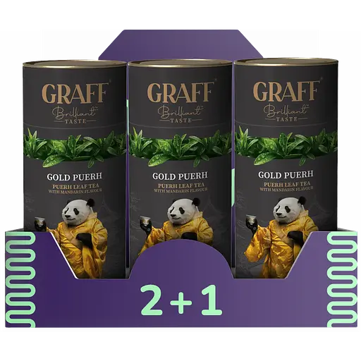 Чай пуэр Graff Gold Puerh с мандарином 240 г (3 шт. х 80 г)