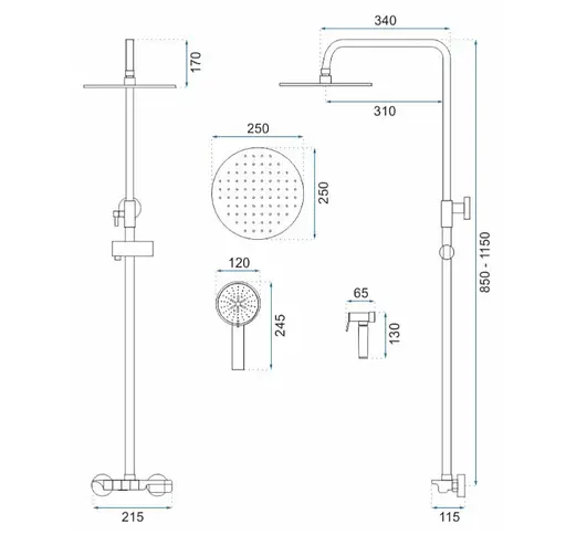 Душовя система Rea Max з термостатом та виливом gold REA-P6617, Золотий - фото 9