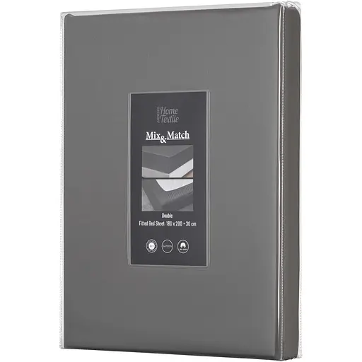 Простирадло на резинці Ardesto Mix&Match Premium, 180x200+30см, 100% бавовна, сатин, сірий (ART1820FSY) - фото 1