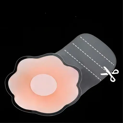 Силіконові пестіси наклейки на груди "Квітка" Тілесний K000943 - фото 3