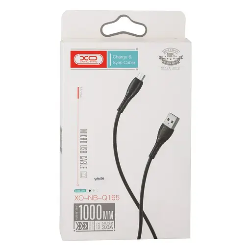 Кабель XO NB-Q165 3A fast charging usb cable micro Черный - фото 2