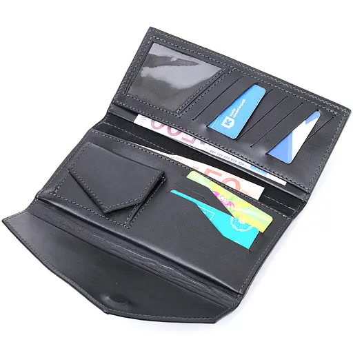 Кожаный женский кошелек Grande Pelle 21х10.5х2 см acs0027017 - фото 5