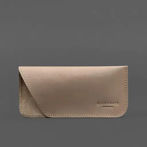 Кожаный чехол для очков BlankNote Crazy Horse Светло-бежевый  - фото 2