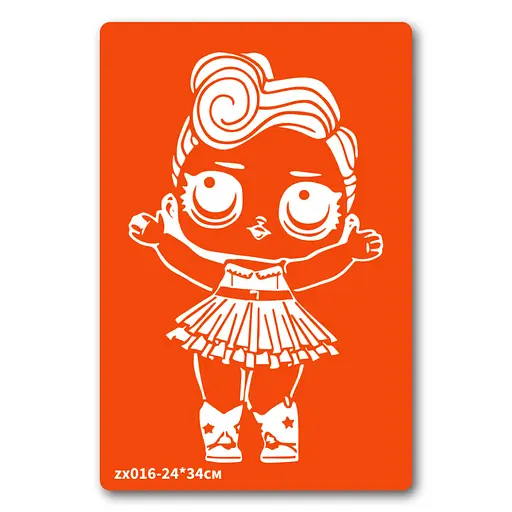 Трафарет для био-тату Кукла LOL Fresh Tattoo zx016-24*34см, размер 24х34см - фото 1