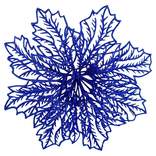 Ялинкова іграшка MIS LT Квітка Різдвяник павутинка-2 17х17х4 см синій - фото 1