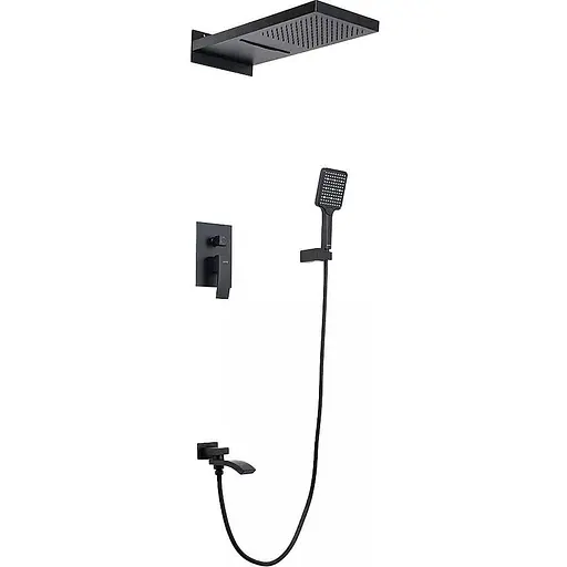 Душова система прихованного монтажу Gappo G7107-76, Чорний матовий - фото 1