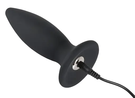 Анальна пробка Black Velvets Rechargeable Plug M 12.5 см (чорний) - фото 3