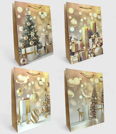Подарунковий пакет "Блиск Нового Року" 31х42х12см, набір з 4-х штук bl2502-438