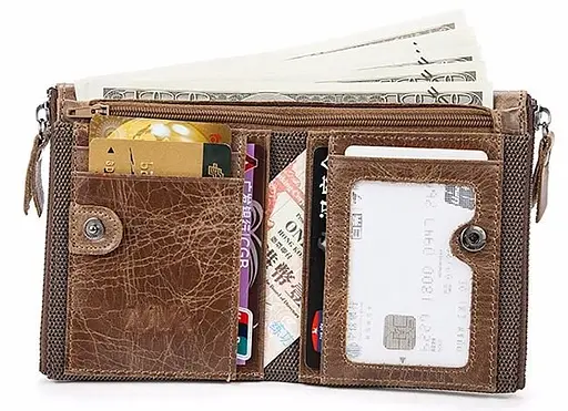 Чоловічий шкіряний гаманець Vintage 9х11х2.5 см acs0015337 - фото 4