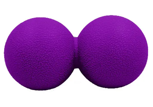 Массажный мячик EasyFit TPR двойной 12х6 см фиолетовый (EF-2175-V) - фото 1